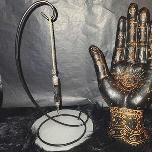 Black Pendulum Stand, ornament stand, witch ball-  dowsing, divination, crystal
